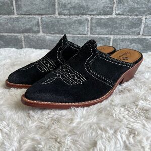 Patricia Nash Women's Battista Western Suede Leather Mules Black Size 6